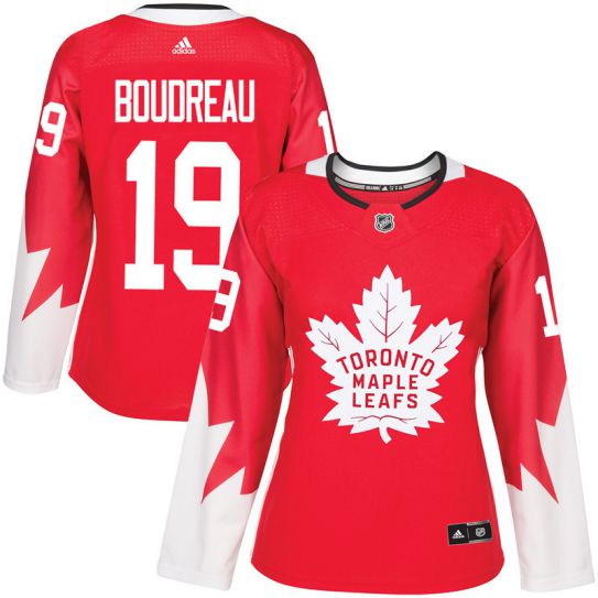 2017 NHL Toronto Maple Leafs women #19 Bruce Boudreau red jersey->->Women Jersey